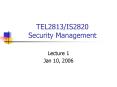 TEL2813/IS2820 Security Management PowerPoint PPT Presentation