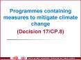 Programmes containing measures to mitigate climate change (Decision 17/CP.8) PowerPoint PPT Presentation