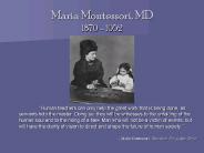 Maria Montessori, MD 1870 