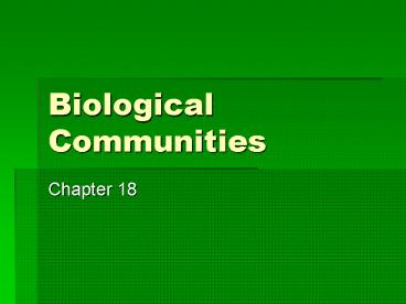 Biological Communities