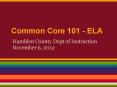Common Core 101 - ELA PowerPoint PPT Presentation