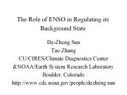 The Role of ENSO in Regulating its Background State
