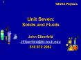 Unit Seven: Solids and Fluids PowerPoint PPT Presentation