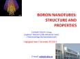 BORON NANOTUBES: STRUCTURE AND PROPERTIES PowerPoint PPT Presentation