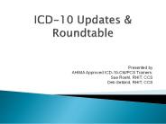ICD-10 Updates