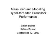 Measuring and Modeling Hyper-threaded Processor Performance