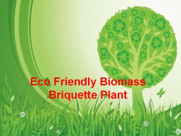Eco Friendly Biomass Briquette Plant