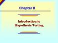 Introduction to Hypothesis Testing PowerPoint PPT Presentation