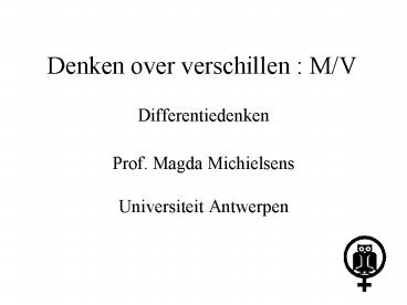 Denken over verschillen : M/V