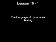 The Language of Hypothesis Testing