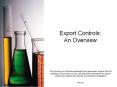 Export Controls  for  Sponsored Programs PowerPoint PPT Presentation