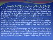 how to get rid of dandruff