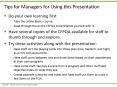 Tips for Managers for Using this Presentation PowerPoint PPT Presentation