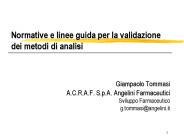 Normative e linee guida per la validazione dei metodi di analisi