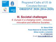 Programul Cadru al UE de Cercetare-Inovare ORIZONT 2020 (2014-2020)