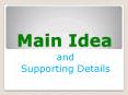 Main Idea PowerPoint PPT Presentation