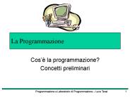 La Programmazione