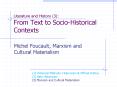 Literature and History (3): From Text to Socio-Historical Contexts PowerPoint PPT Presentation