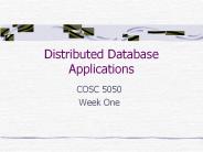 Distributed Database Applications