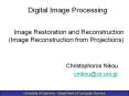 Image Restoration and Reconstruction (Image Reconstruction from Projections) PowerPoint PPT Presentation