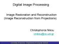 Image Restoration and Reconstruction (Image Reconstruction from Projections) PowerPoint PPT Presentation