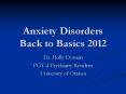 Anxiety Disorders Back to Basics 2012 PowerPoint PPT Presentation