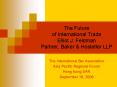 The Future of International Trade Elliot J. Feldman Partner, Baker PowerPoint PPT Presentation