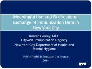 Kristen Forney, MPH Citywide Immunization Registry