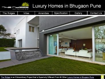 Luxury Homes in Bhugaon Pune - The Ridges