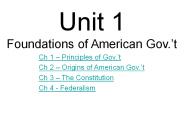 Foundations of American Gov.