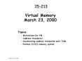 Virtual Memory March 23, 2000 PowerPoint PPT Presentation