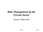 Risk Management In the Private Sector