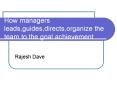 How managers leads,guides,directs,organize the team to the goal achievement PowerPoint PPT Presentation