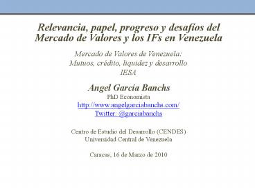 Relevancia, papel, progreso y desaf