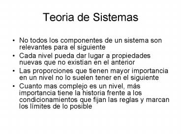 Teoria de Sistemas