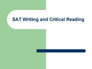 SAT Writing and Critical Reading
