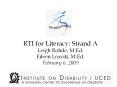 RTI for Literacy: Strand A Leigh Rohde, M.Ed. Eileen Leavitt, M.Ed. February 6, 2009 PowerPoint PPT Presentation