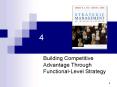 Building Competitive Advantage Through Functional-Level Strategy PowerPoint PPT Presentation