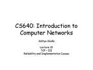 CS640: Introduction to Computer Networks