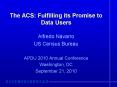 The ACS: Fulfilling its Promise to Data Users PowerPoint PPT Presentation