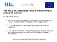 THE ROLE OF LAND REGISTRIES IN THE EUROPEAN PowerPoint PPT Presentation