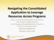 Navigating the Consolidated Application to Leverage Resources Across Programs