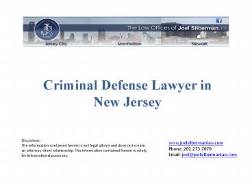 Criminal Defense Lawyer in New Jersey