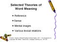 Selected Theories of Word Meaning PowerPoint PPT Presentation