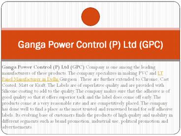 Manufacturing of MCC in Gurgaon