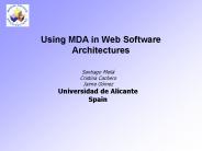 Using MDA in Web Software Architectures