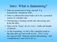 Intro: What is datamining?