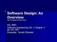 Software Design: An Overview Guy Tremblay and Anne Pons PowerPoint PPT Presentation