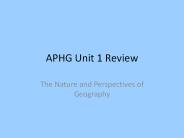 APHG Unit 1 Review