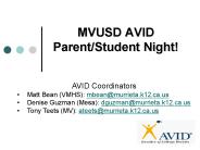 MVUSD AVID Parent/Student Night!